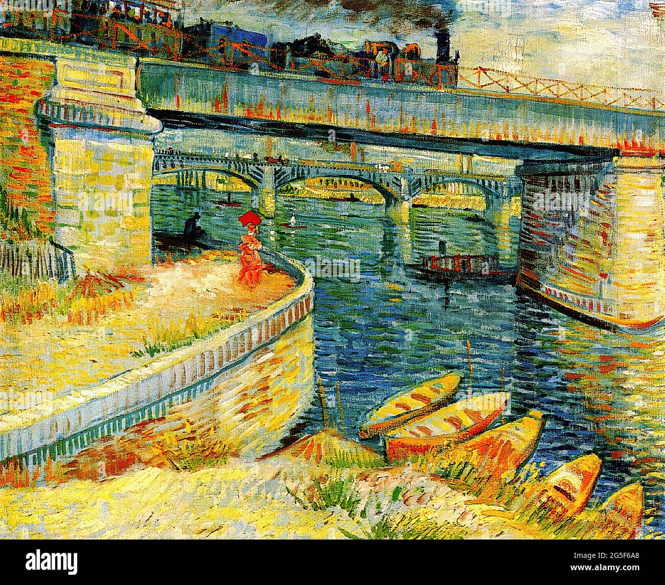 Vincent Van Gogh -  Bridges Across Seine Asnieres 1887 Stock Photo