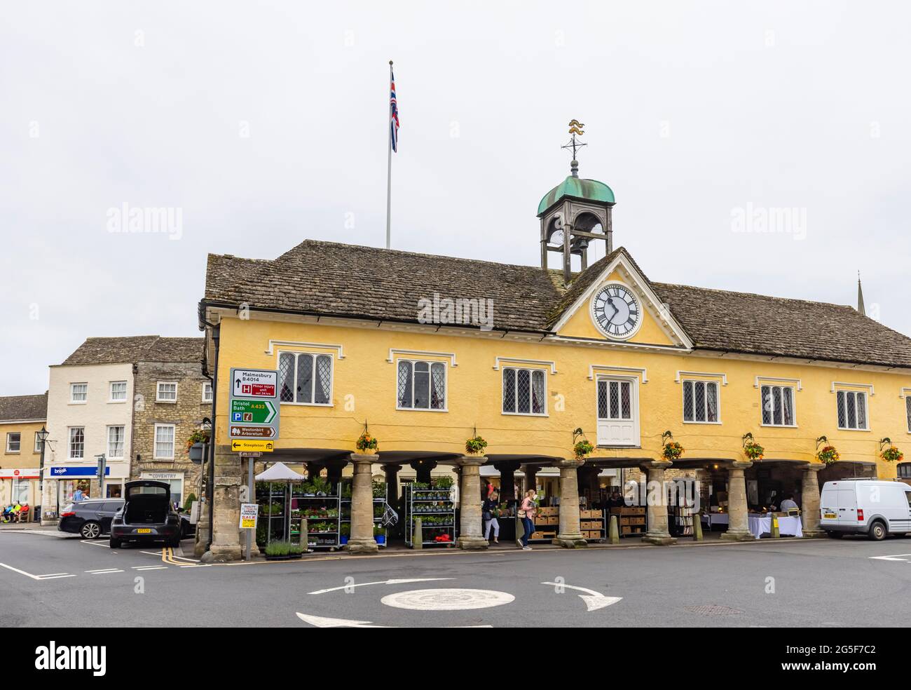 Market House, a traditional Cotswold pillared market house in Tetbury