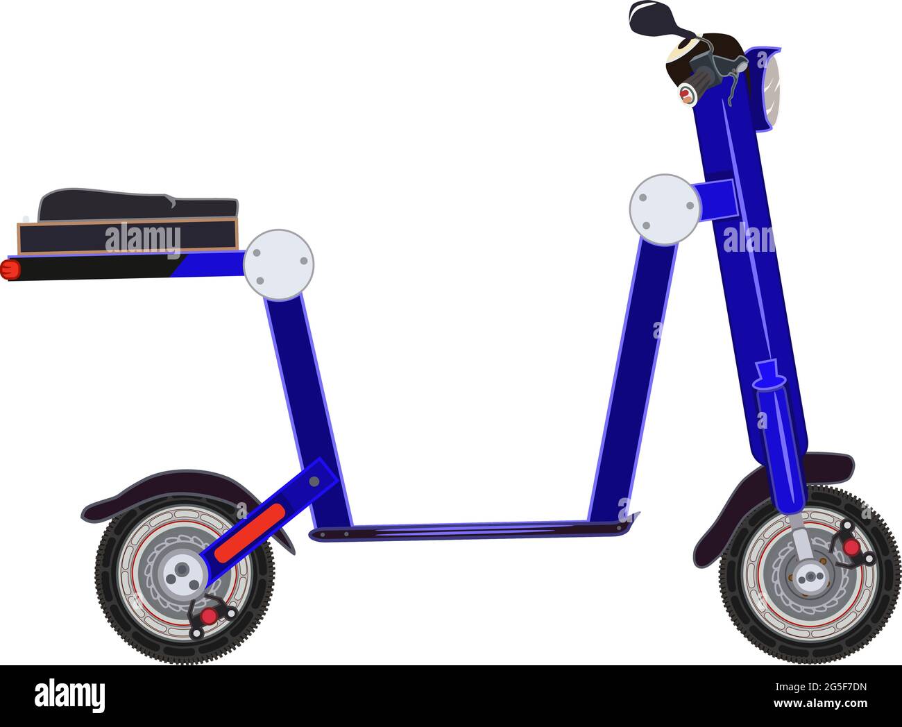 Electric folding scooter e-bike flat vector illustration. Stock Vector