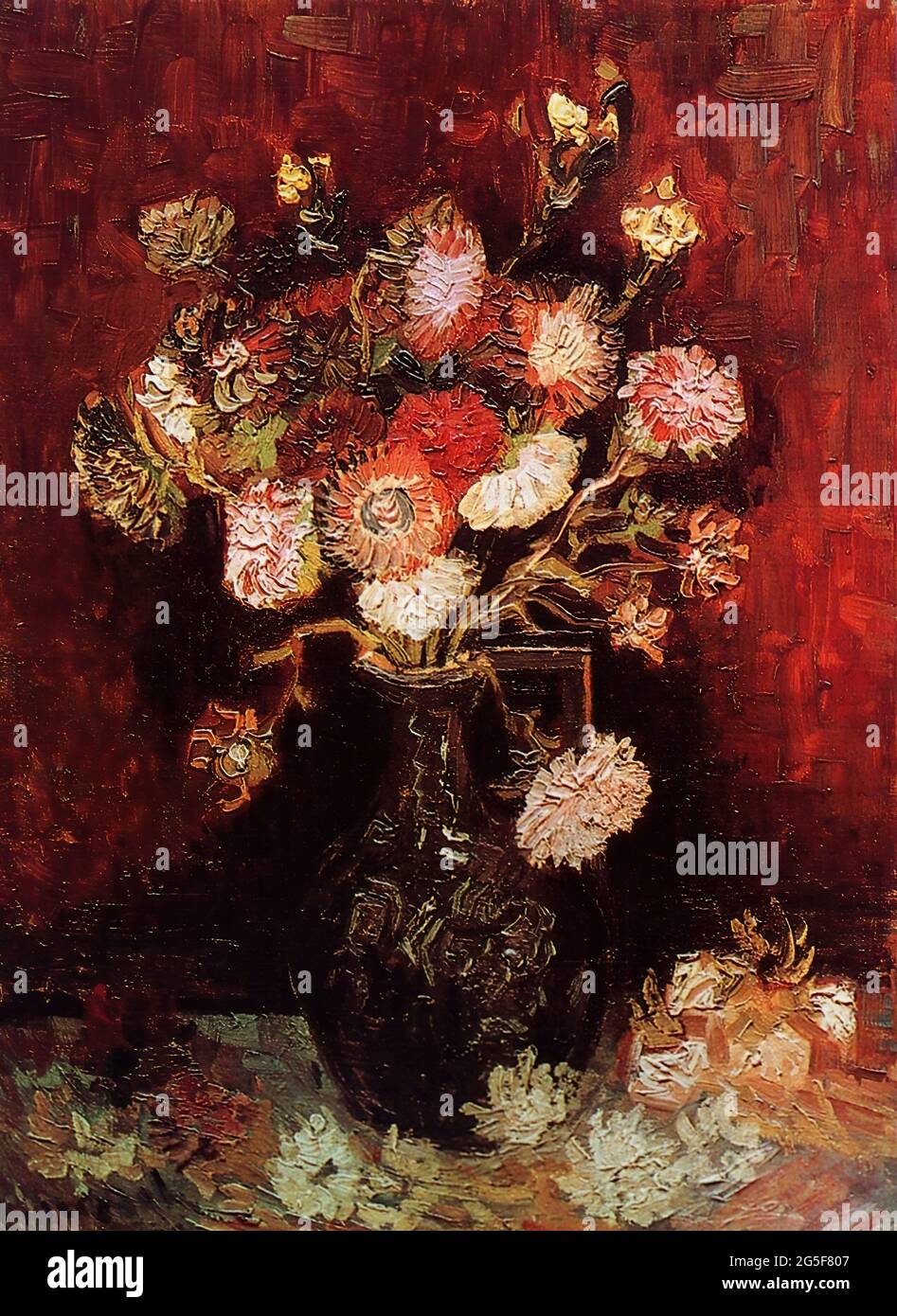 Vincent Van Gogh -  Vase with Asters Phlox 1886 Stock Photo