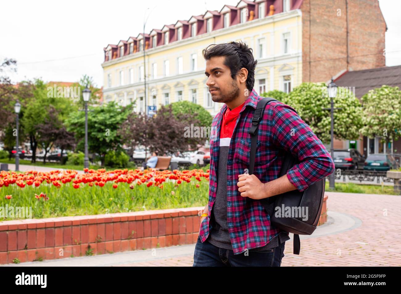 Portrait of male student posing at the college campus Stock Photo - Alamy