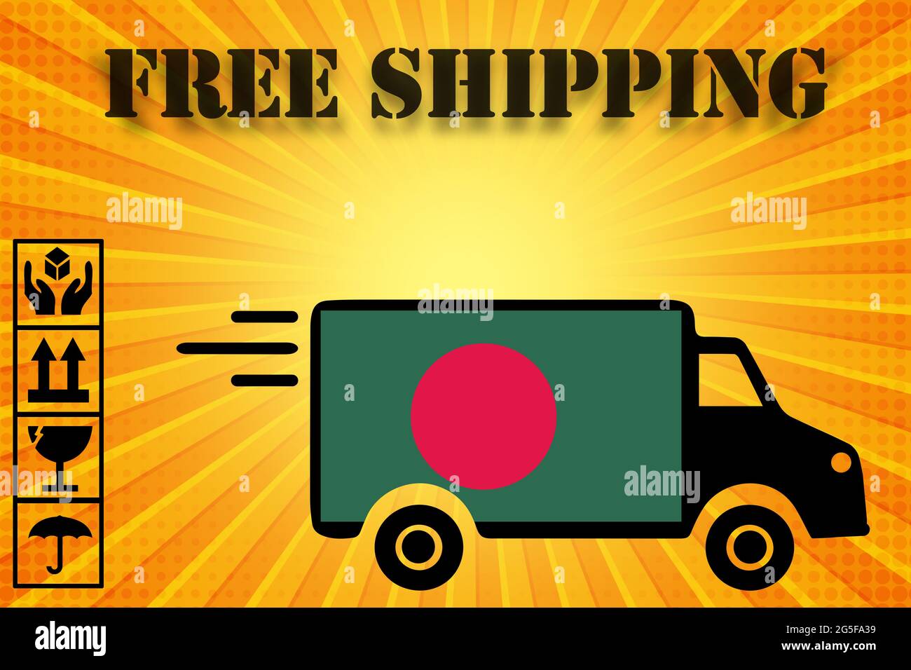 Bangladesh Logistics Concept. black Commercial Industrial Cargo