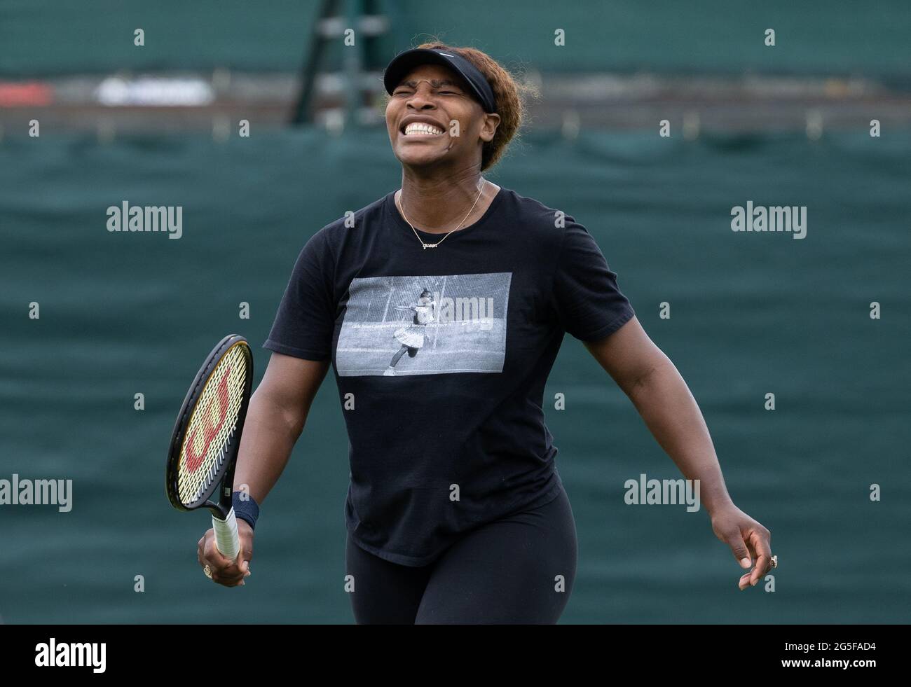 Serena Williams (USA) practicing on the Aorangi Practice Courts at The