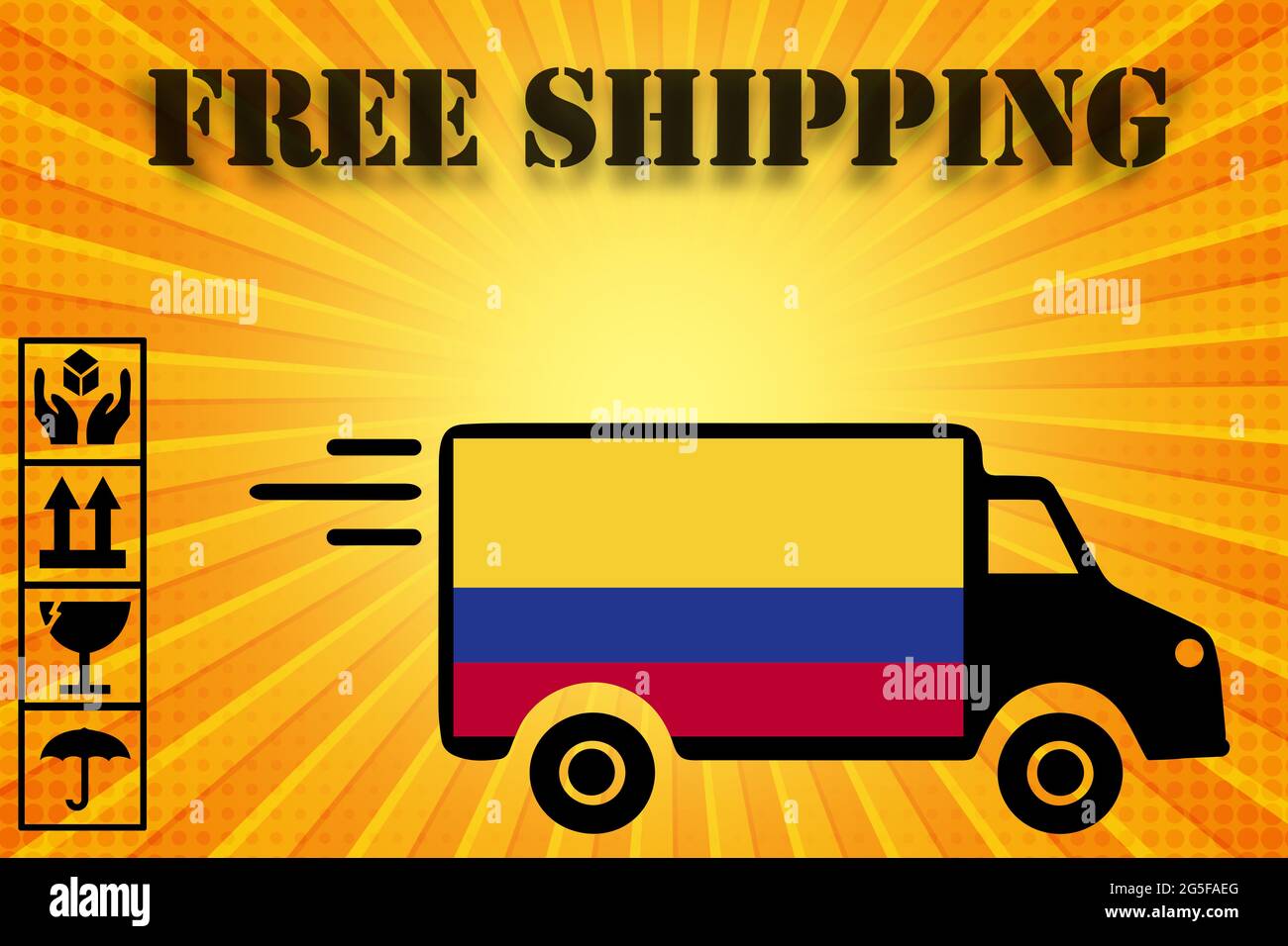 Colombia Logistics Concept. black Commercial Industrial Cargo Delivery