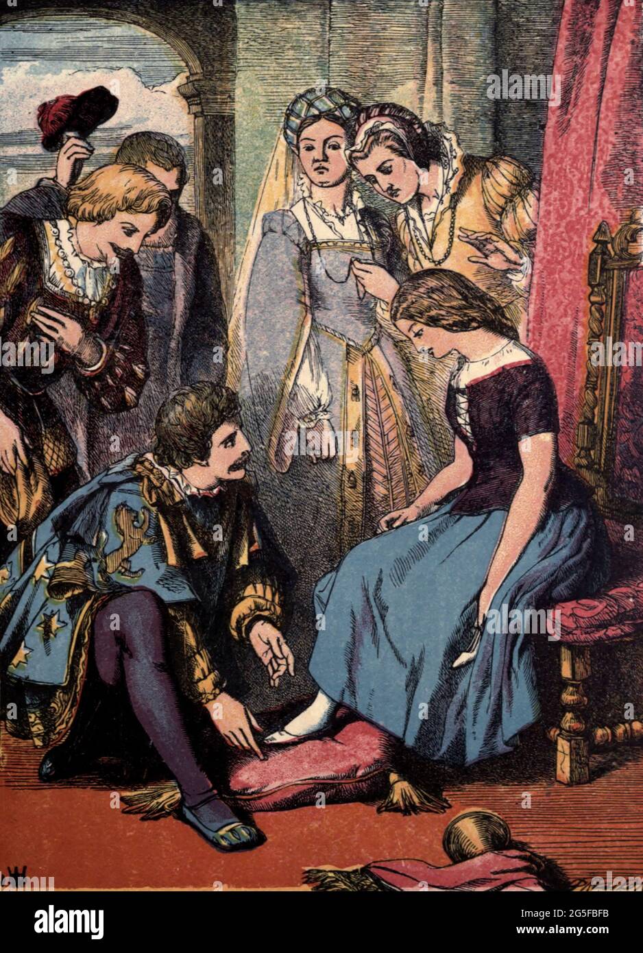 Cinderella or The Little Glass Slipper by Edward Dalziel and George Dalziel Published in London and New York by George Routledge and Sons between 1865 - 1889 Stock Photo