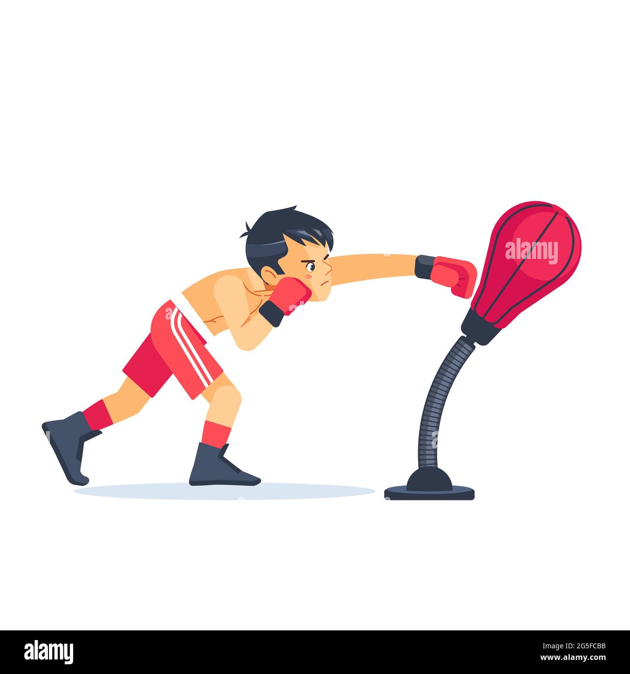 Kids Fight On Training Boxing Stock Vector Images Alamy