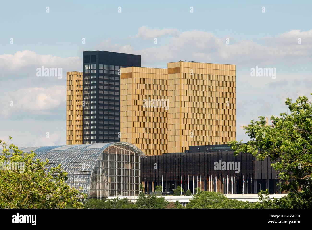 The Kirchberg Plateau, the predominant location of the European Union institutions in Luxembourg Stock Photo