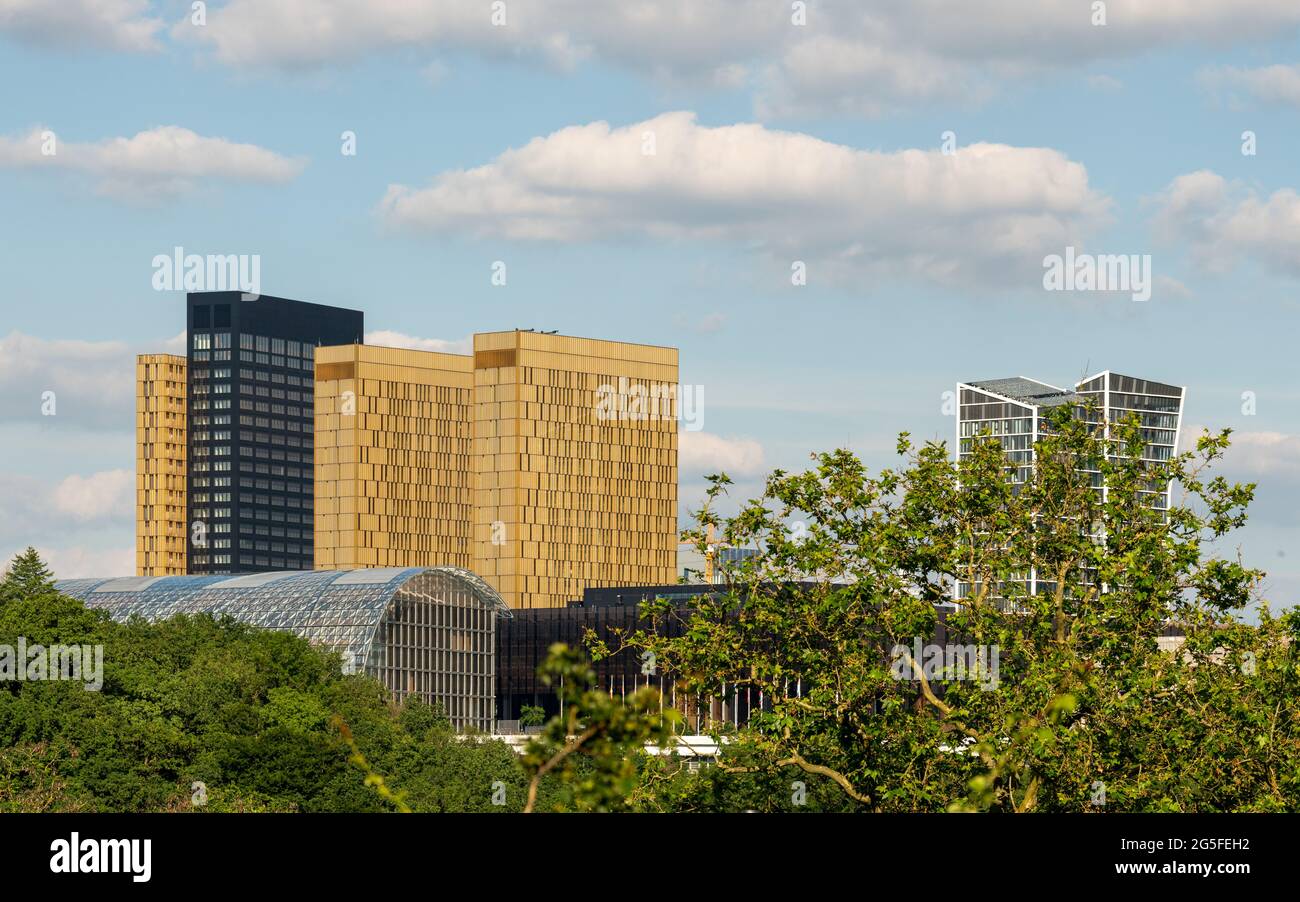The Kirchberg Plateau, the predominant location of the European Union institutions in Luxembourg Stock Photo