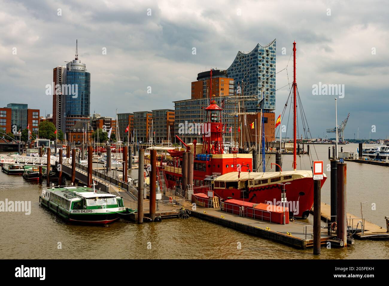 Hamburg, Hafen, Elphi, Landungsbrücken, St. Pauli, sightseeing Stock Photo