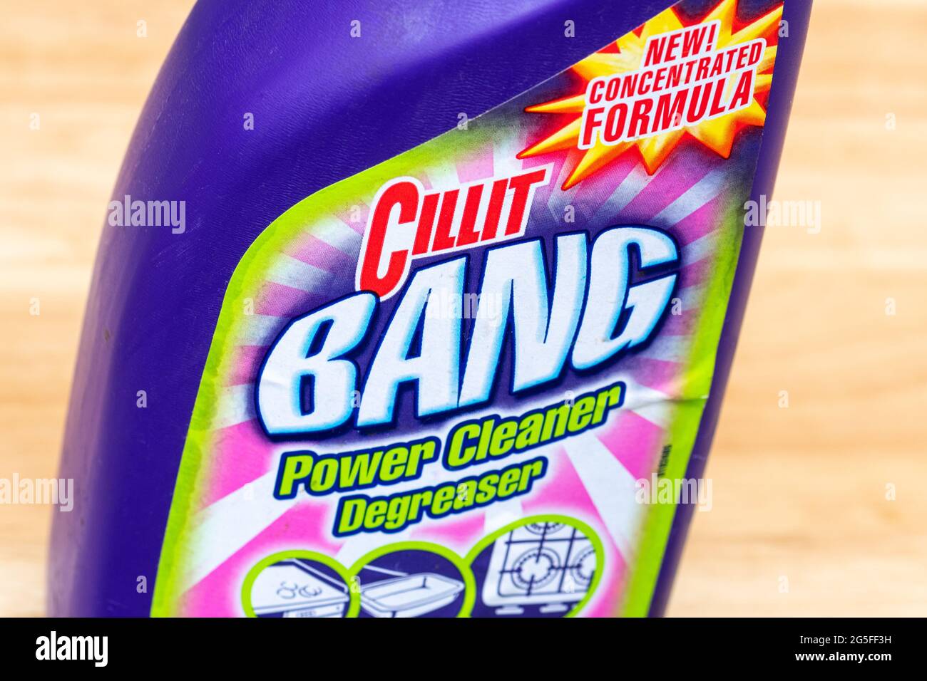 Bottle of Cillit Bang power cleaner degreaser, cleaning product Stock Photo