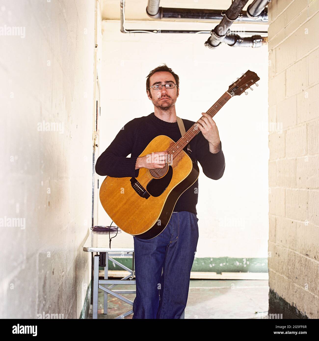 James Mercer musician and lead singer of The Shins, photographed backstage at the Borderline
