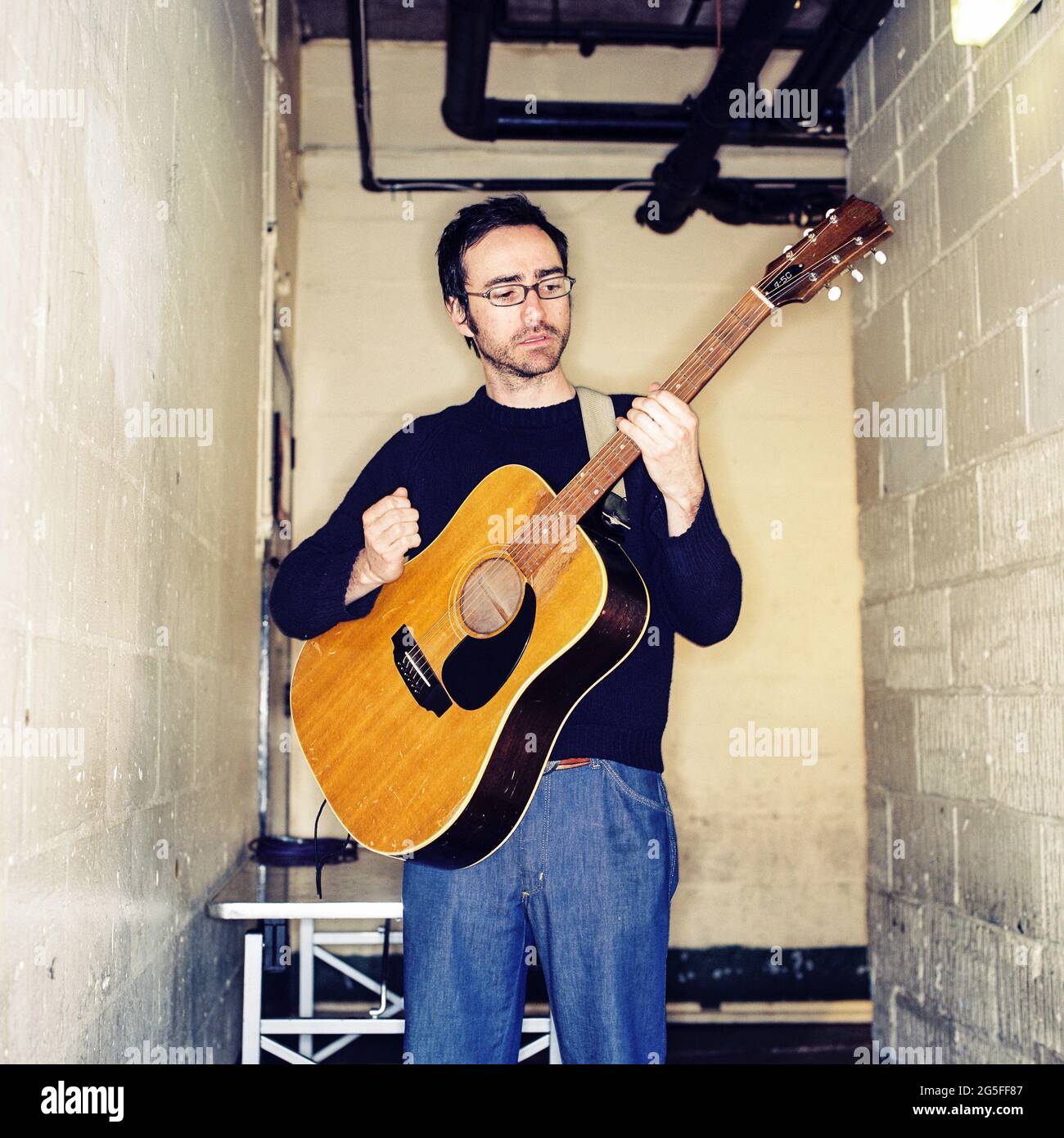 James Mercer musician and lead singer of The Shins, photographed backstage at the Borderline