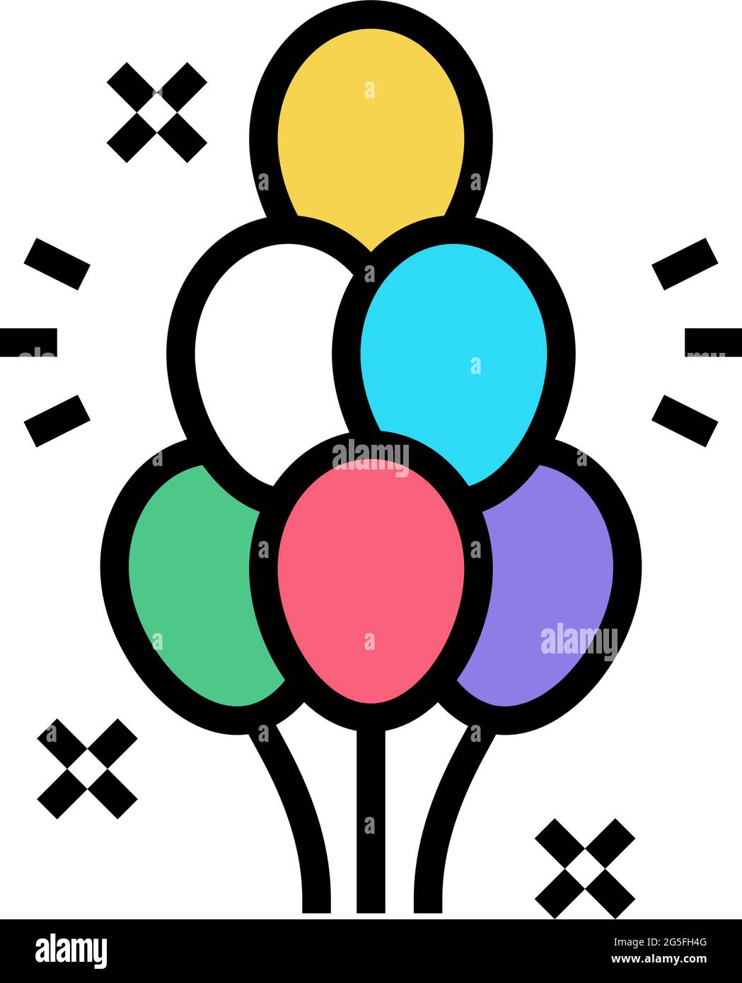 balloon bouquet color icon vector illustration Stock Vector Image & Art ...