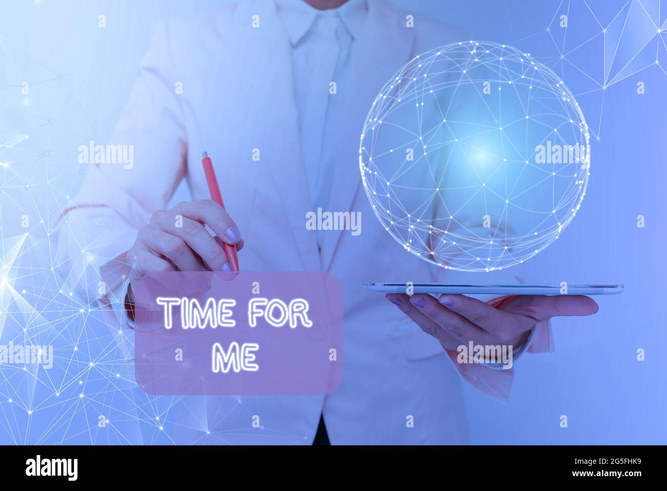 Text sign showing Time For Me. Word Written on practice of taking action preserve or improve ones own health Inspirational business technology concept Stock Photo