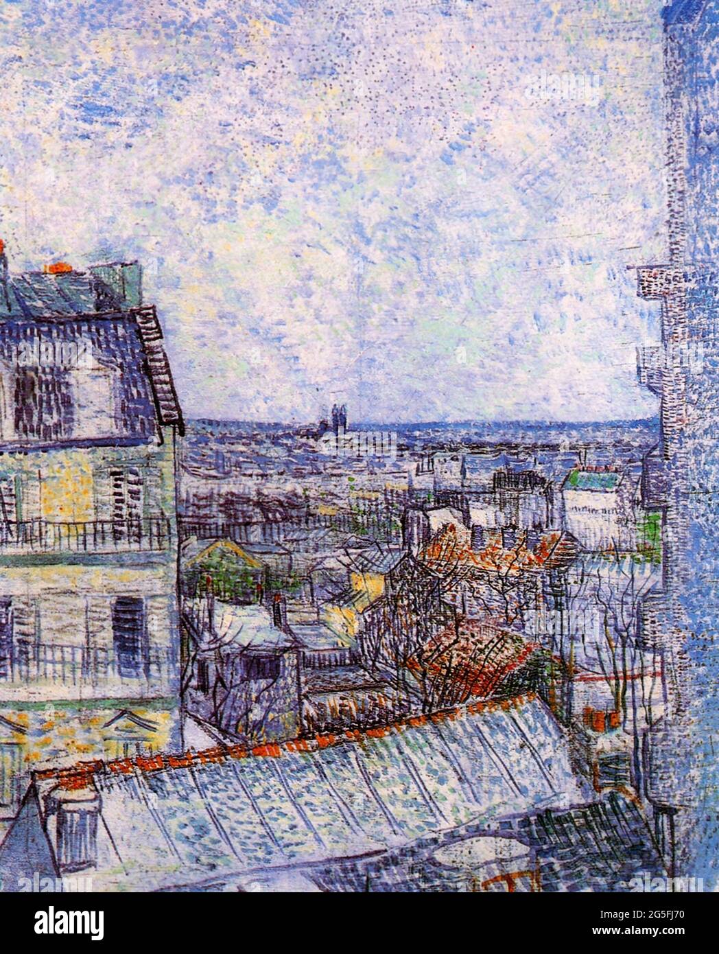 Vincent Van Gogh -  View Vincent S Room Rue Lepic 1887 Stock Photo