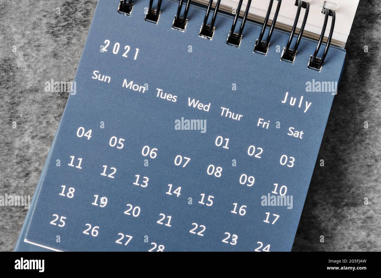 The Mini Calendar July 2021 Stock Photo - Alamy