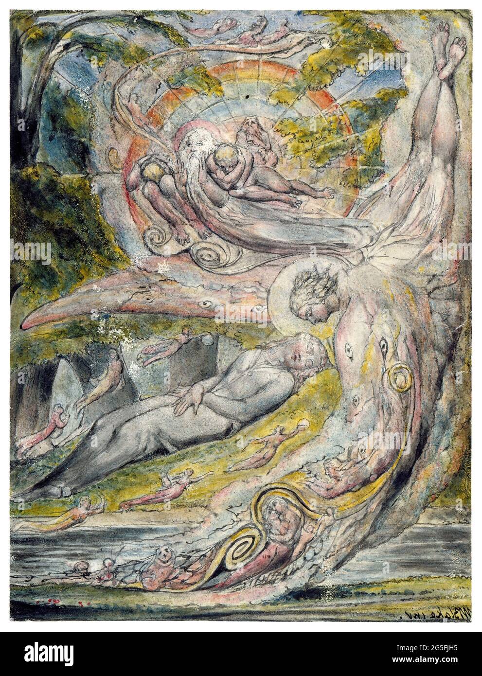 William Blake -  Milton S Mysterious Dream 1820 Stock Photo