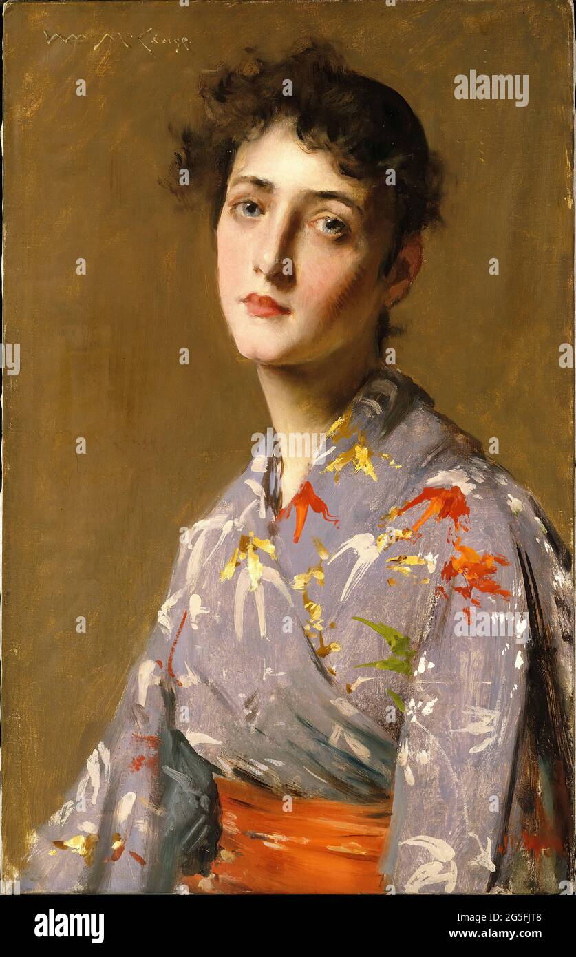 William Merritt Chase Girl Japanese Costume 1890 Stock Photo Alamy