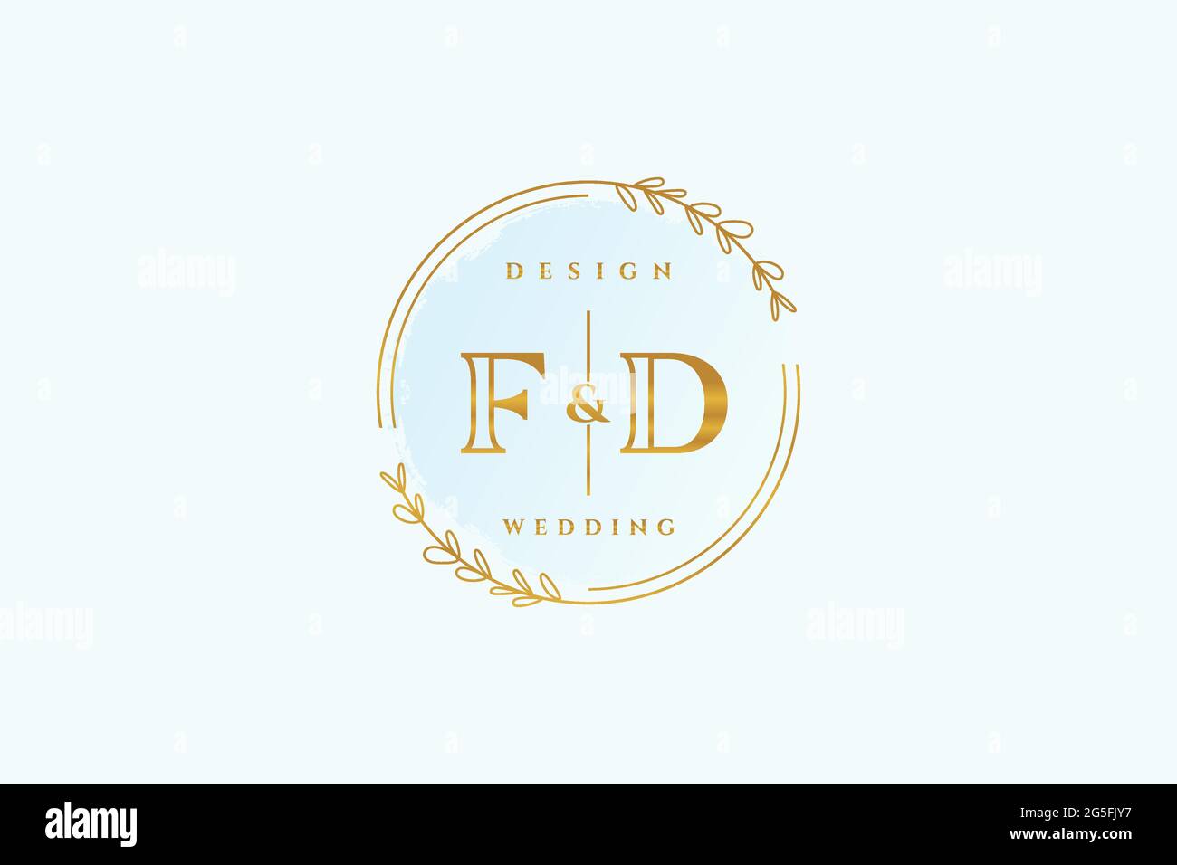 FD beauty monogram and elegant logo design handwriting logo of initial ...