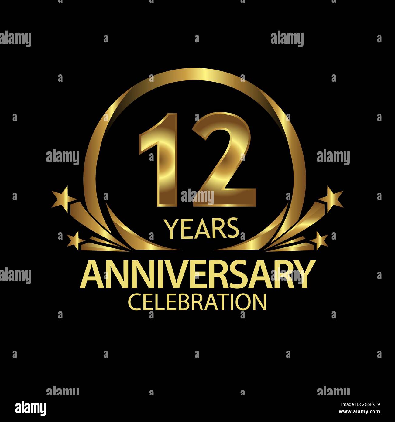 Free Vector  12th anniversary, golden edition