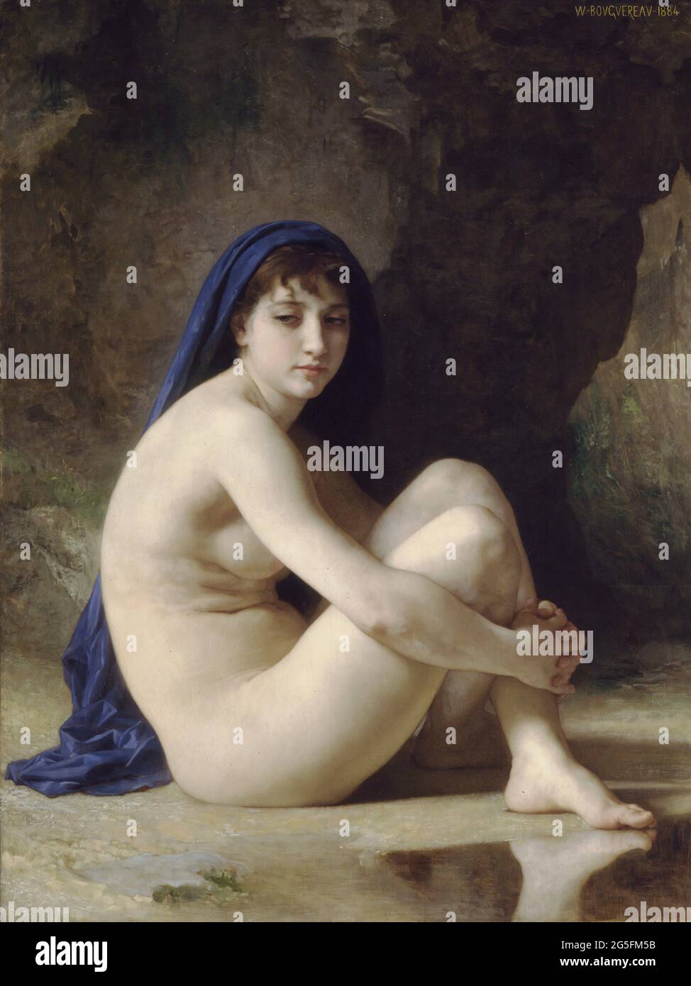 William-Adolphe Bouguereau (1825-1905) - Seated Bather 1884 Stock Photo