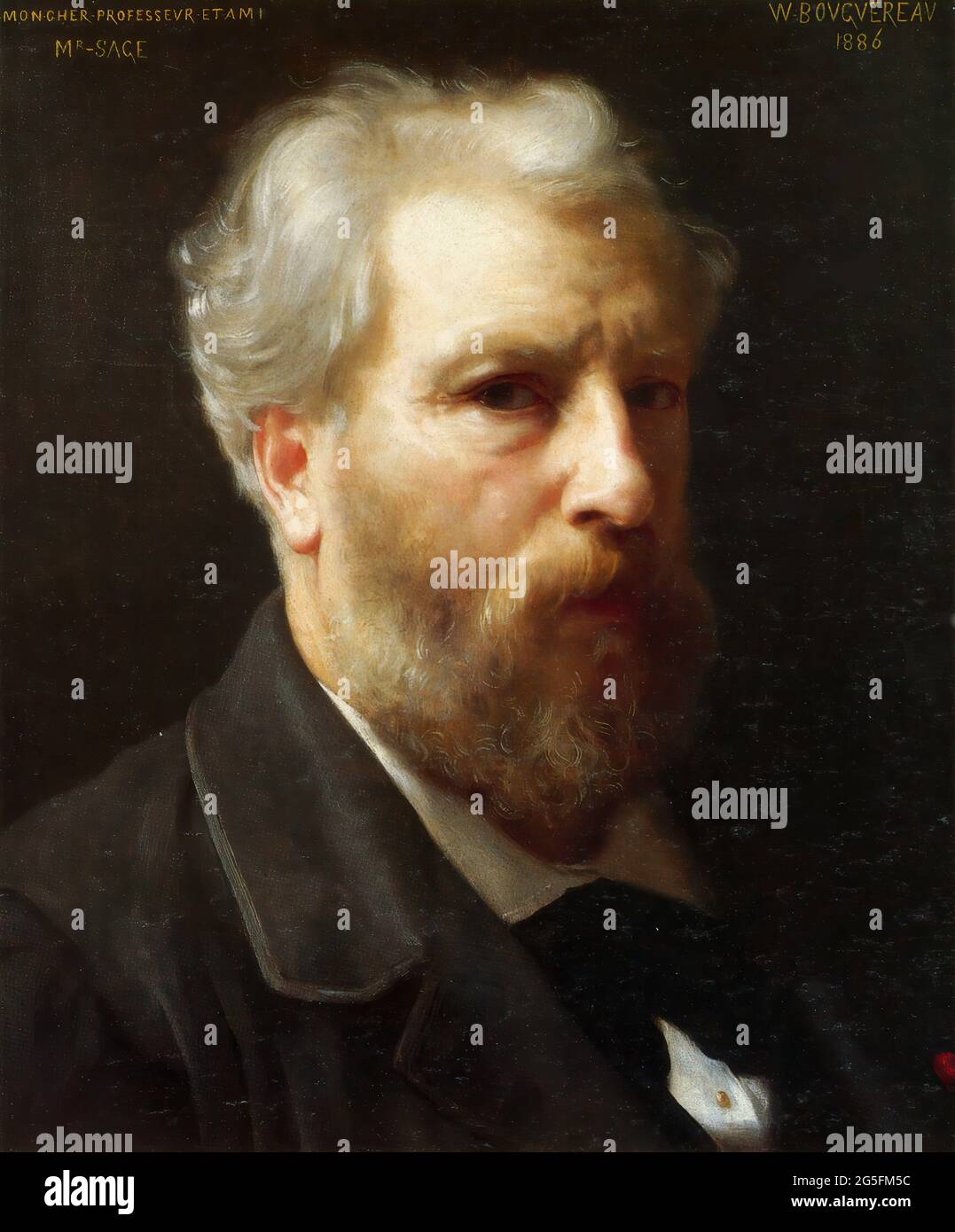 William-Adolphe Bouguereau (1825-1905) - Self Portrait Presented to Mr Sage  1886 Stock Photo - Alamy