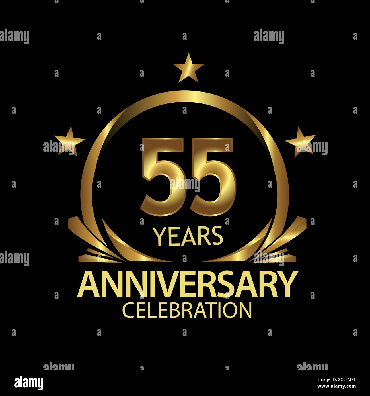 Fifty five years anniversary golden. anniversary template design for ...