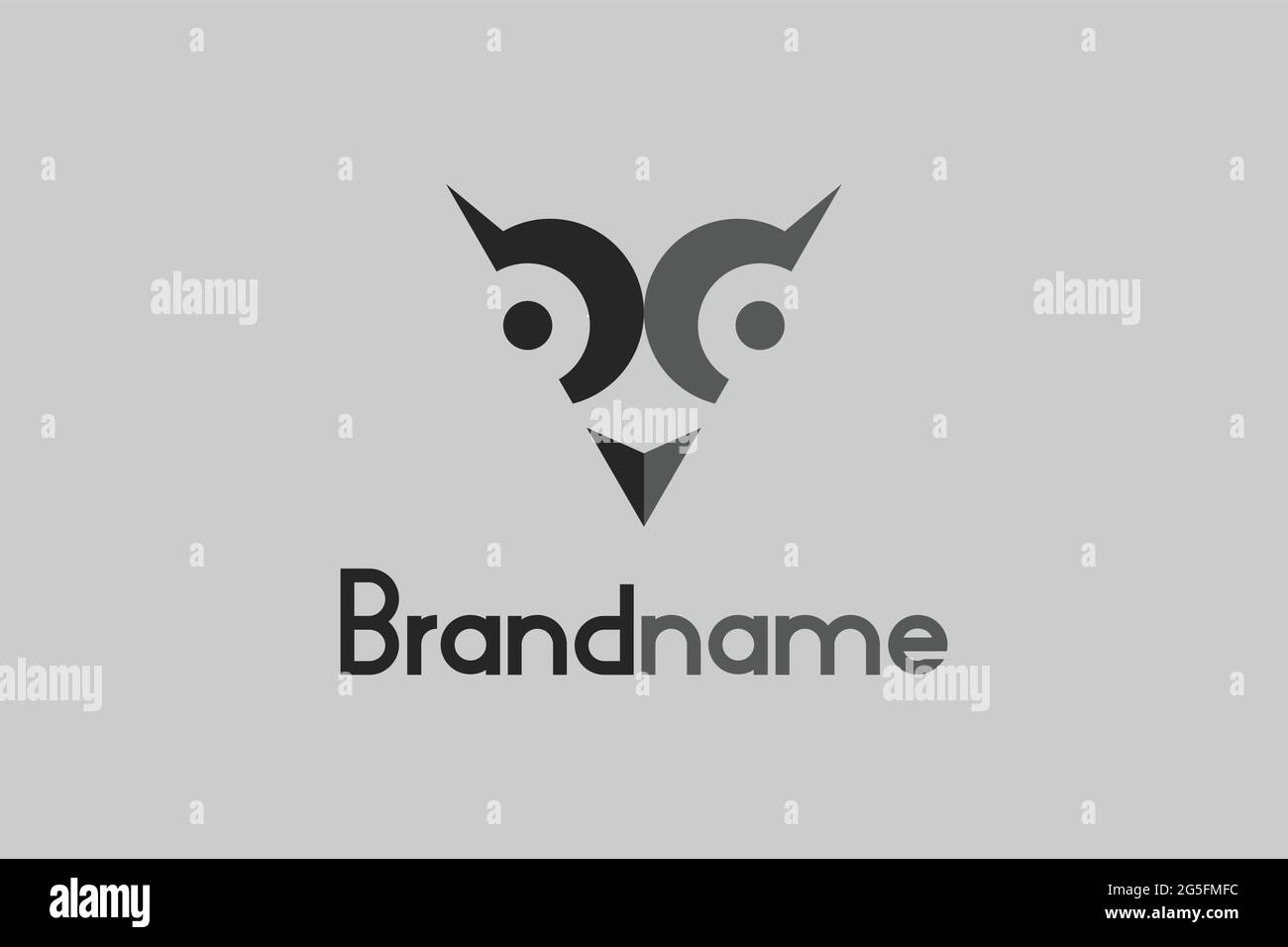 Owl logo with bd letter design concept. Or the letter bd logo with a triangular owl design concept. Modern simple creative minimalist and unique logo Stock Vector