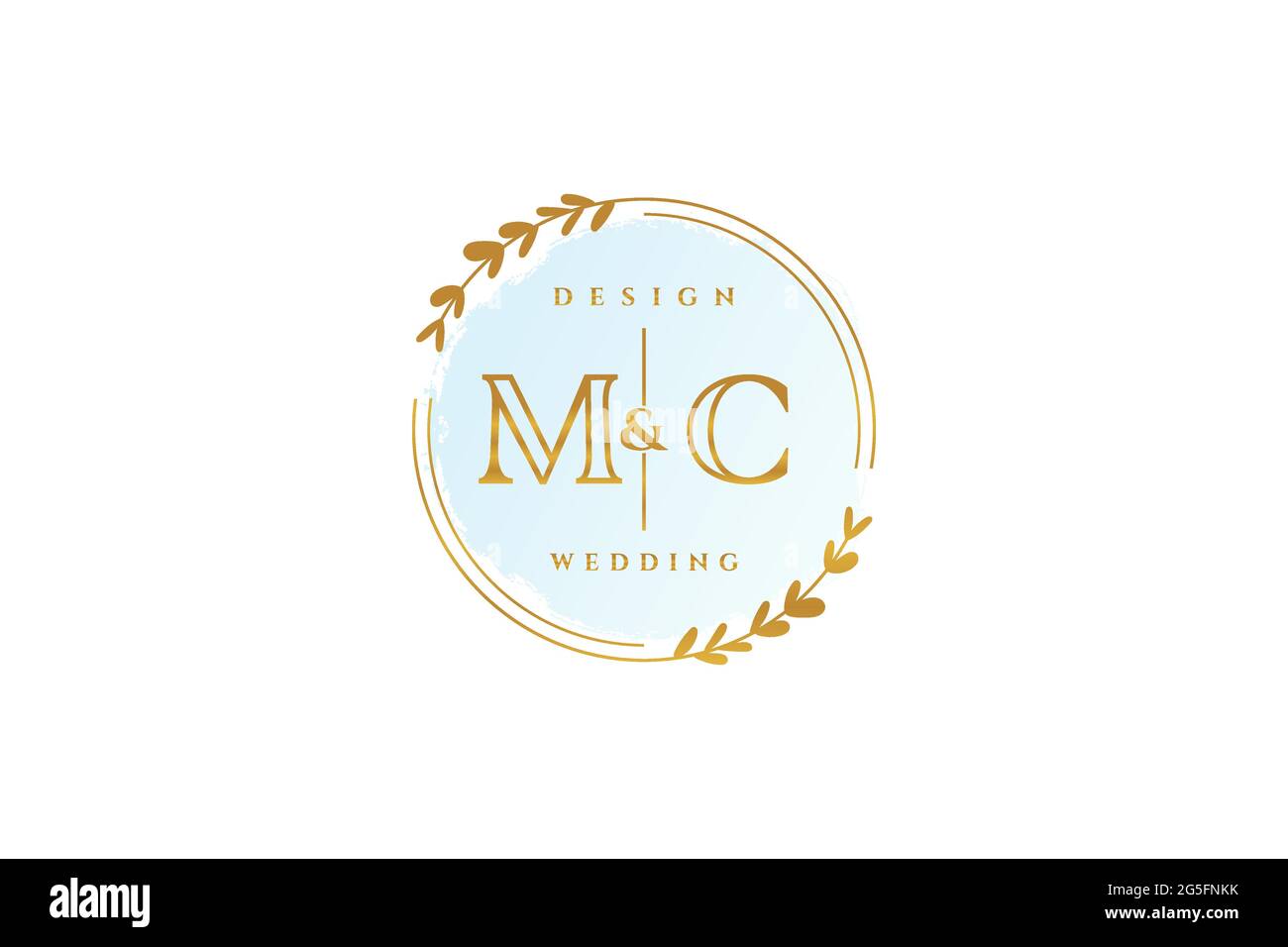 MC beauty monogram and elegant logo design handwriting logo of initial signature, wedding, fashion, floral and botanical with creative template. Stock Vector