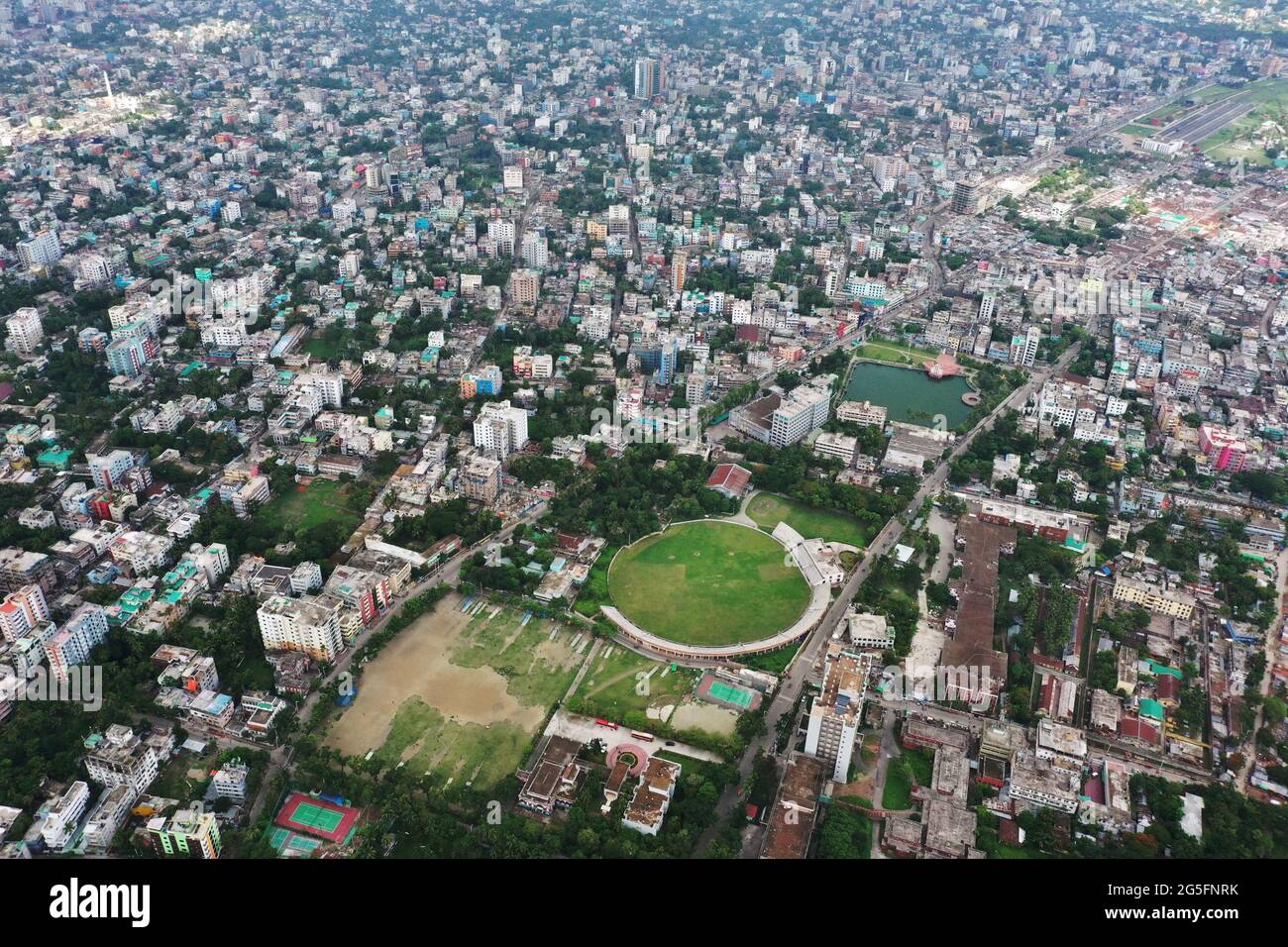 Khulna, Bangladesh June 10, 2021 The bird'seye view of Khulna city