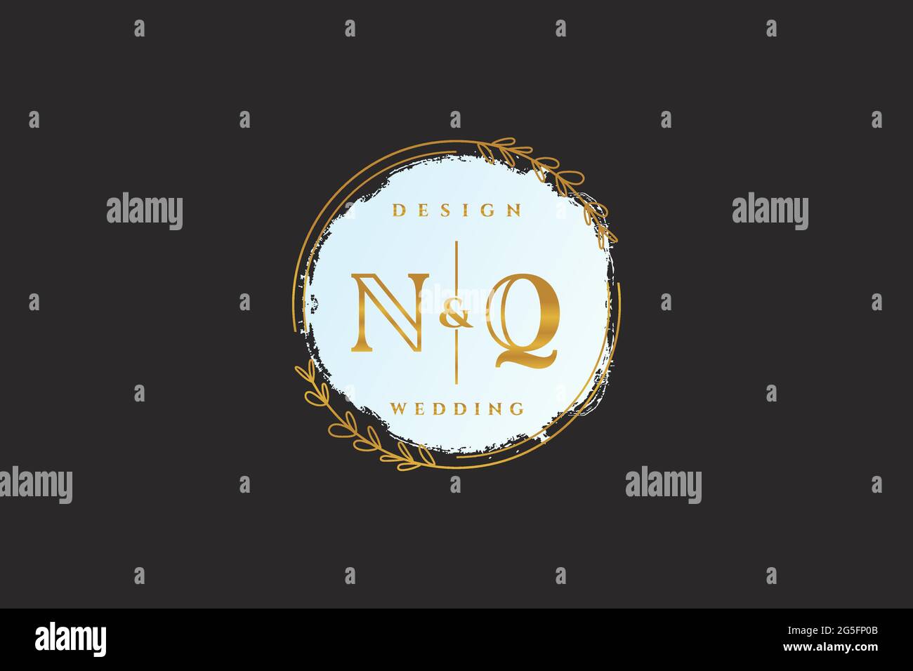 NQ beauty monogram and elegant logo design handwriting logo of initial ...