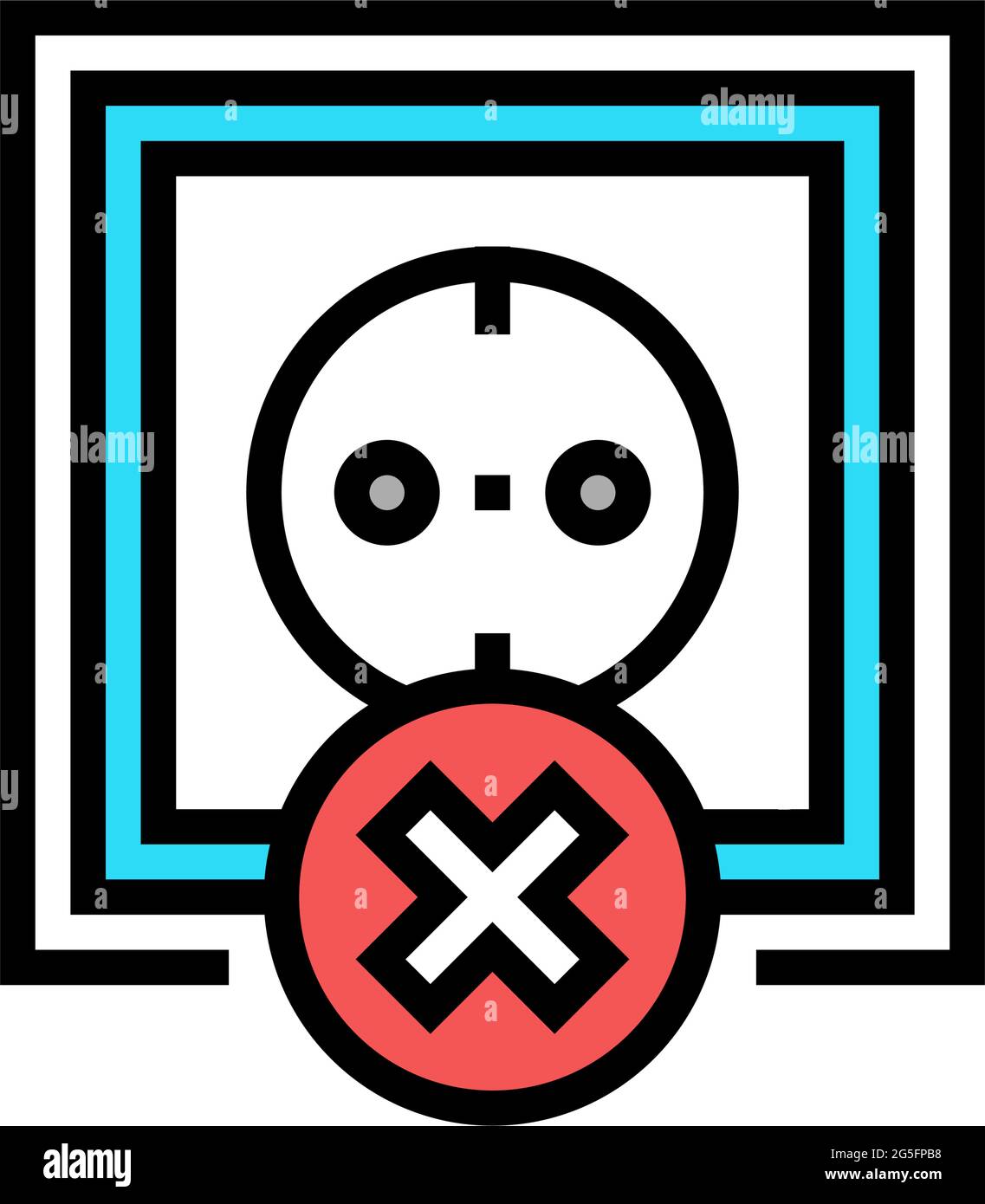 socket use prohibition kids color icon vector illustration Stock Vector ...