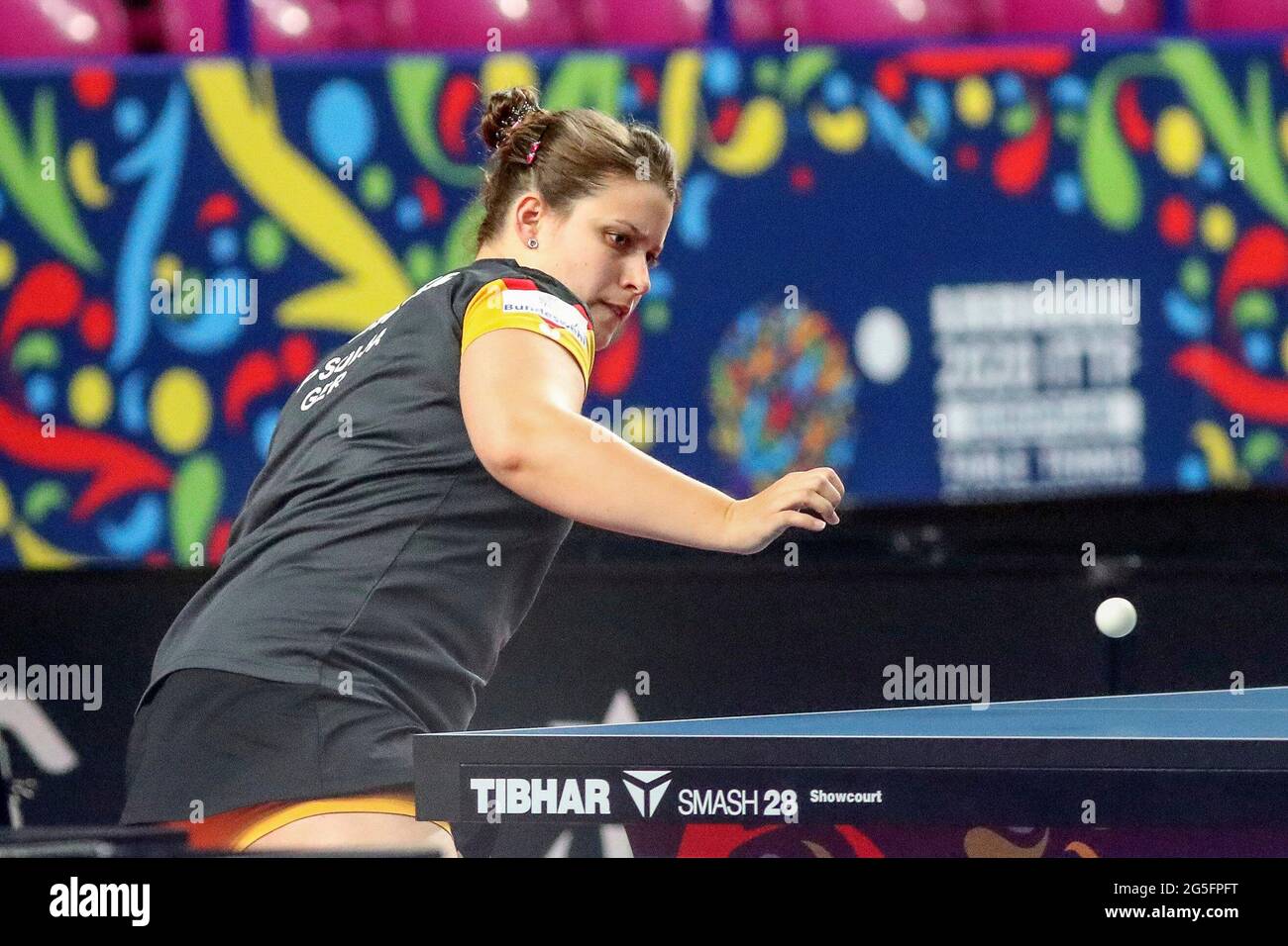firo: 26.06.2021 Table tennis, EM, European Championship, 2020, 2021 In,  Poland, Warsaw, 39th European Table Tennis Championship, women, women  PETRISSA SOLJA, Germany our terms and conditions apply, can be viewed at  www.firosportphoto.de ¬