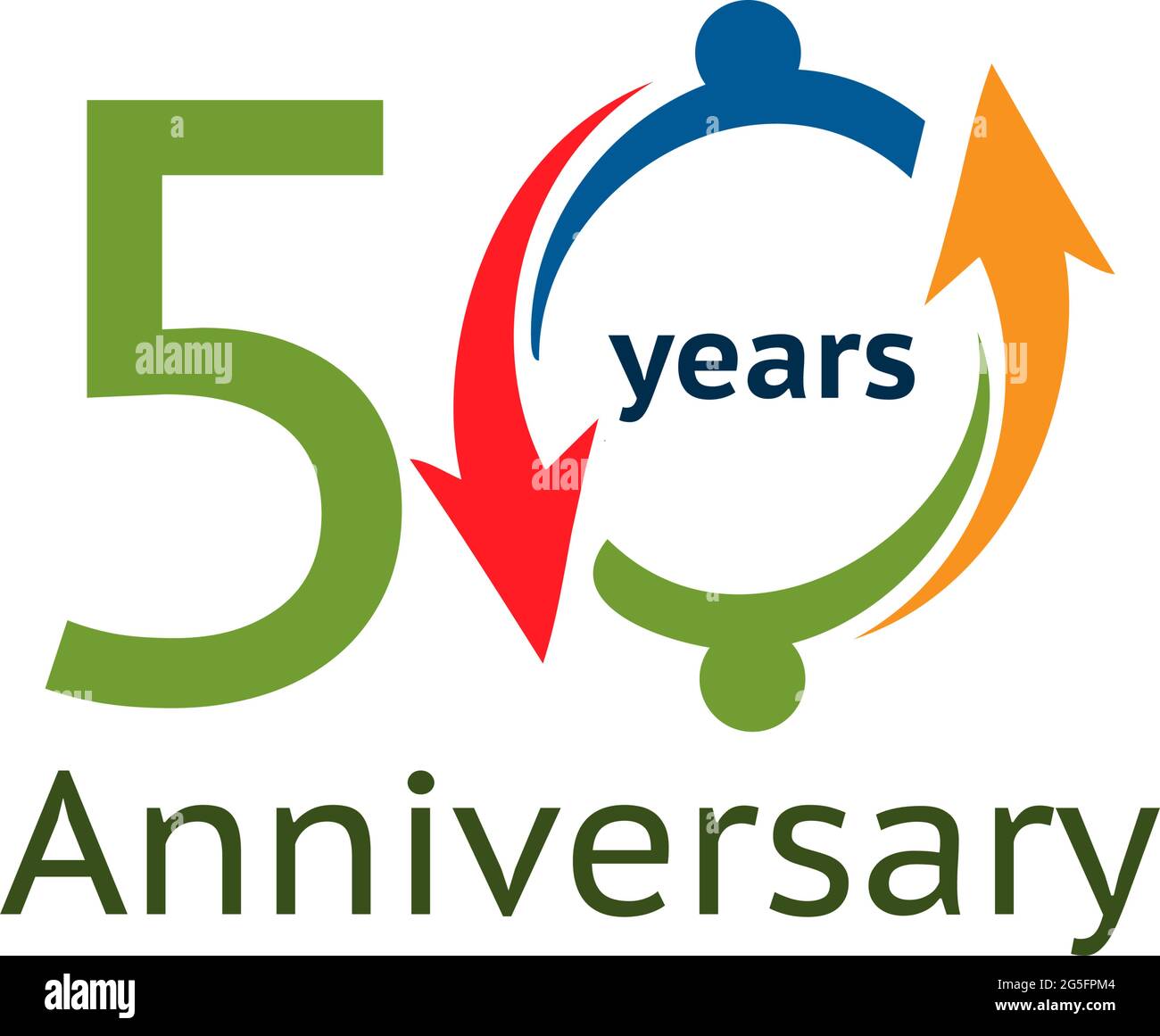 Fifty years anniversary. anniversary template design for web, game