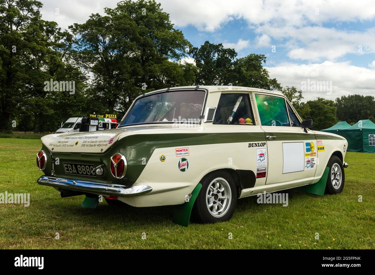 Lotus Mark 1 Ford Cortina rally car. Burnley Classic Vehicle Show 2021. Stock Photo