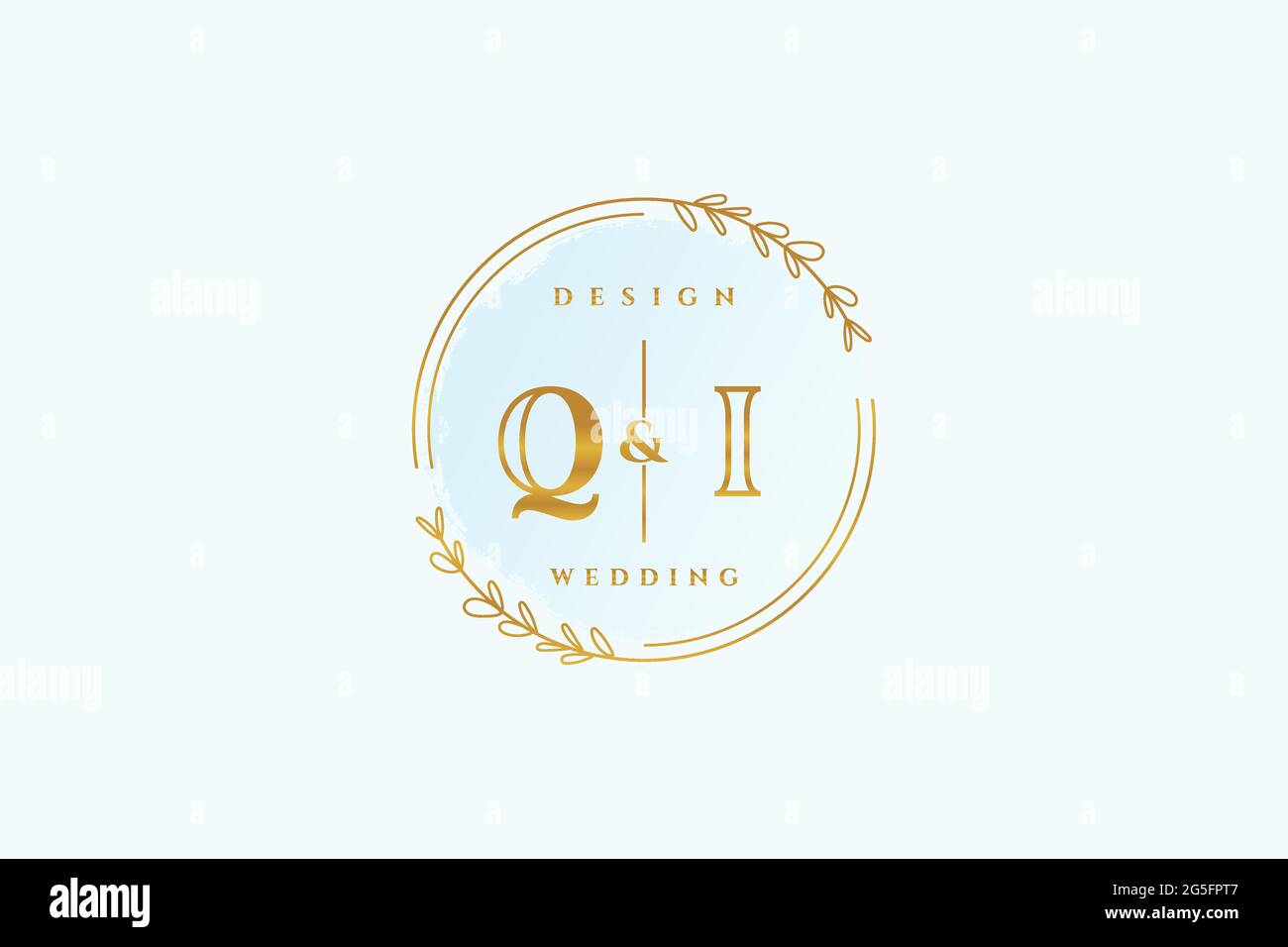 QI beauty monogram and elegant logo design handwriting logo of initial ...