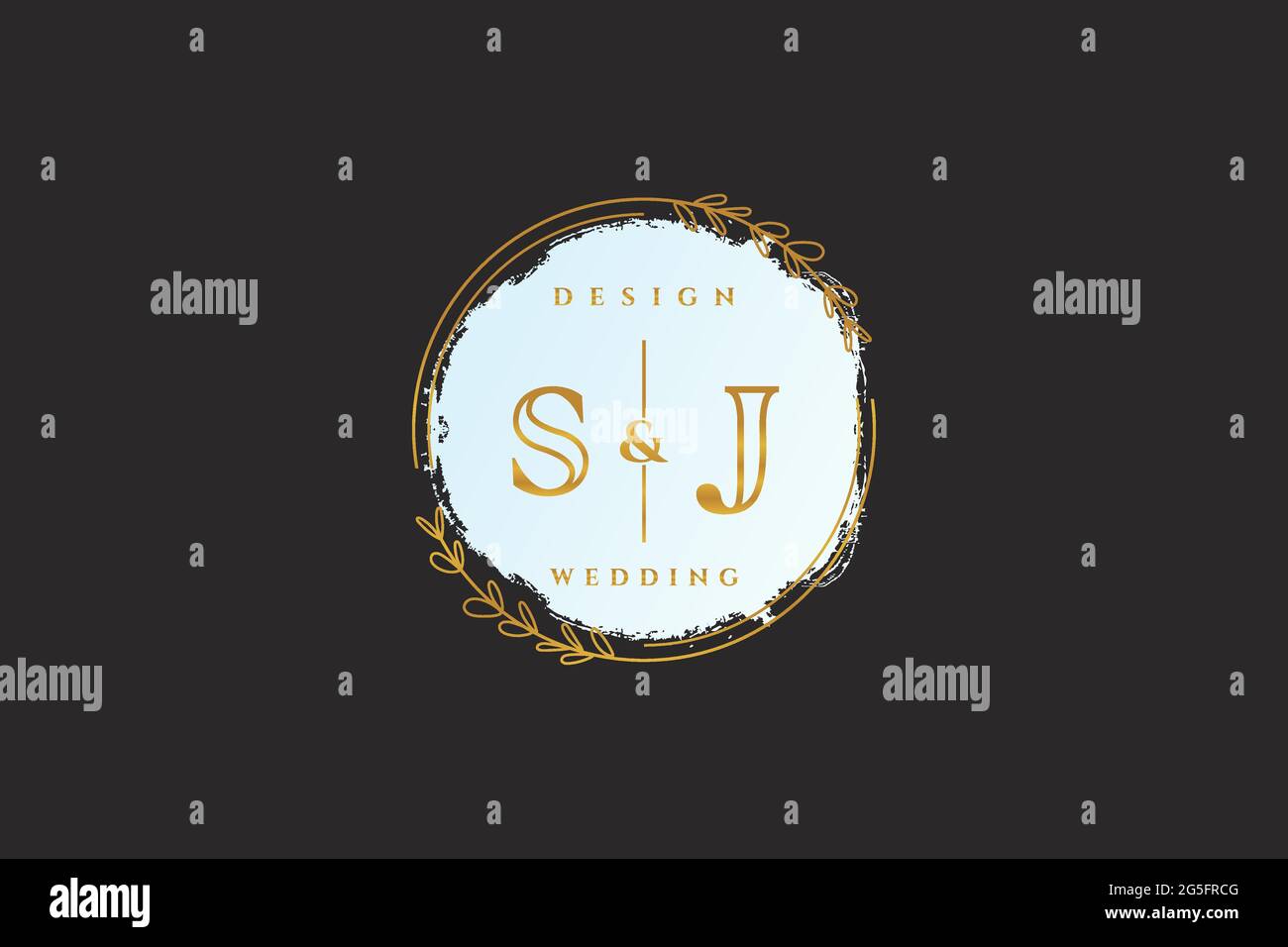 SJ beauty monogram and elegant logo design handwriting logo of initial signature, wedding, fashion, floral and botanical with creative template. Stock Vector