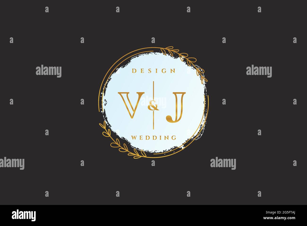J beauty monogram and elegant logo design handwriting logo of initial signature, wedding, fashion, floral and botanical with creative template. Stock Vector