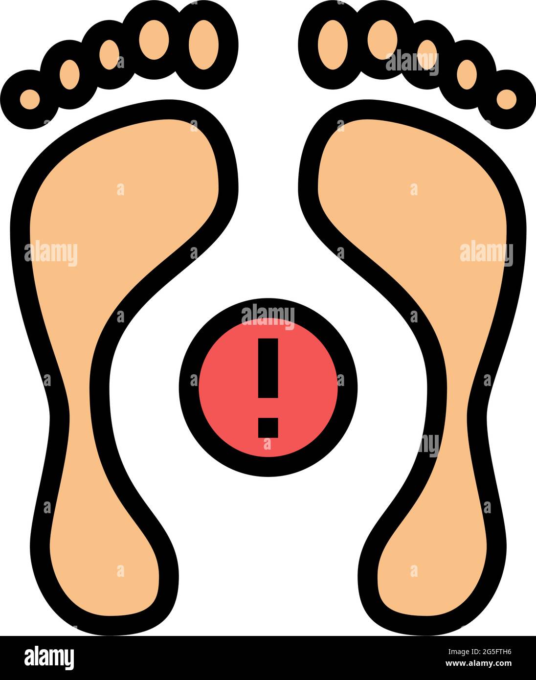 postural deformity feet color icon vector illustration Stock Vector