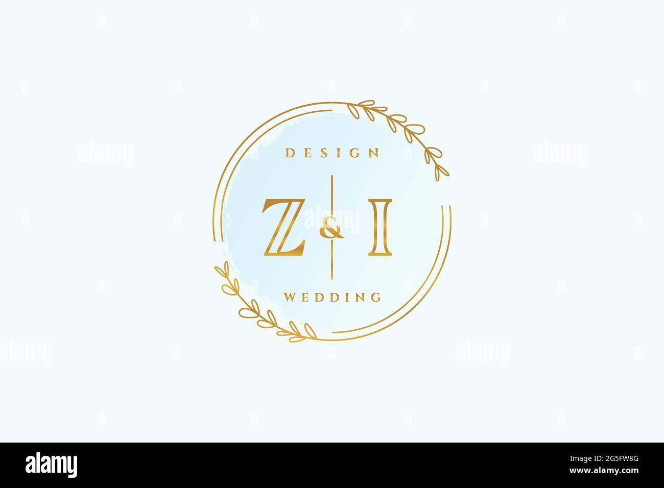 ZI beauty monogram and elegant logo design handwriting logo of initial ...