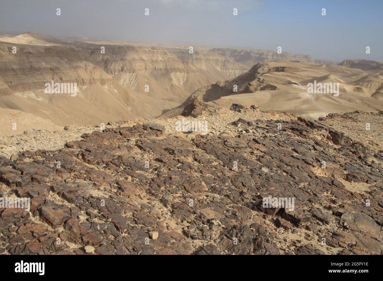 Limestone Ravines Beds of Flint Stone and Limestone rocks on the edge of the rim and a ...