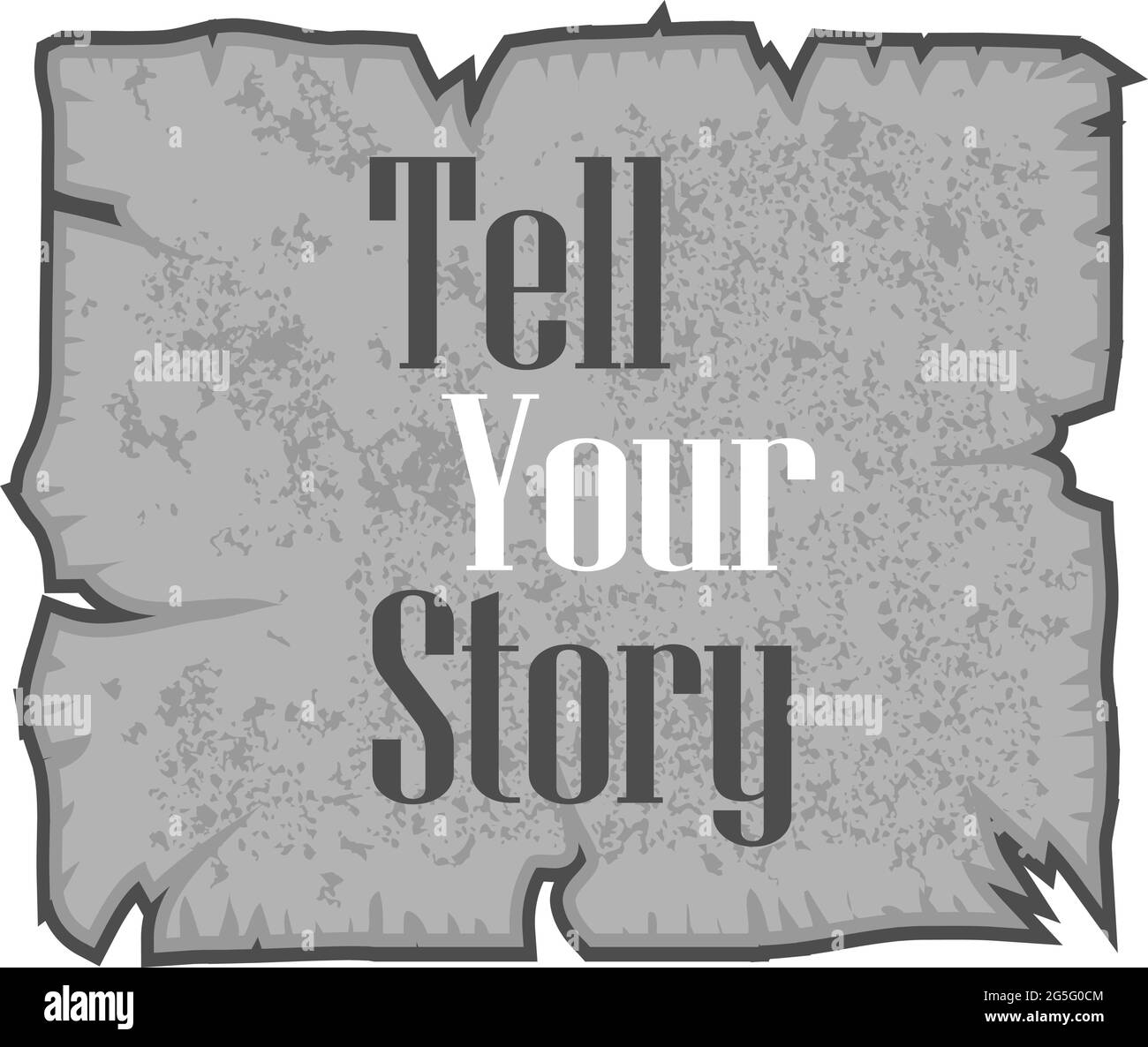 Word, writing tell your story. Vector illustration concept for telling ...