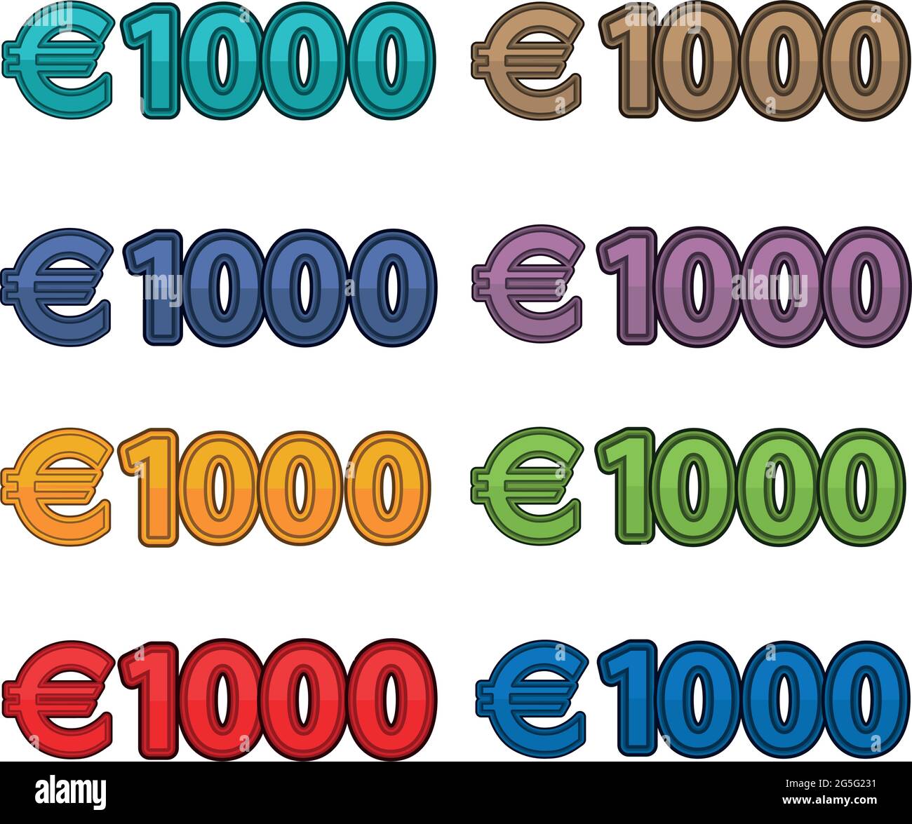 Illustration Vector of price 1000 euro, Europe currency Stock Vector