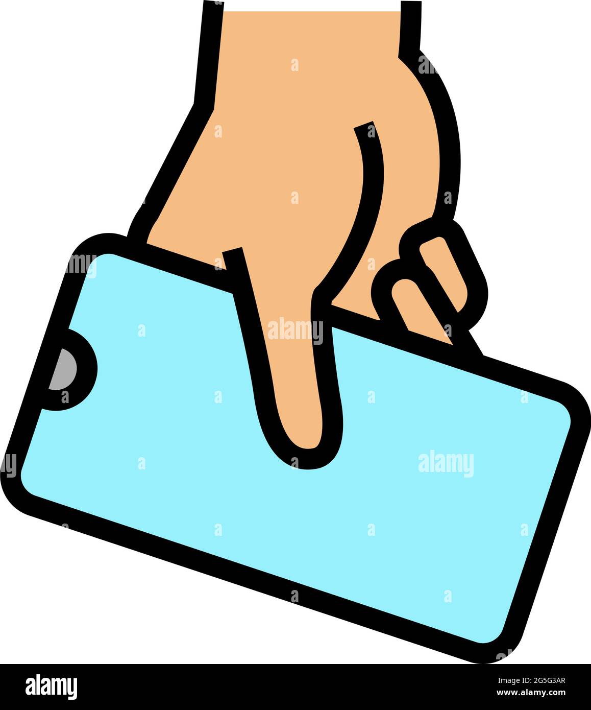 hand hold cellphone color icon vector illustration Stock Vector Image ...