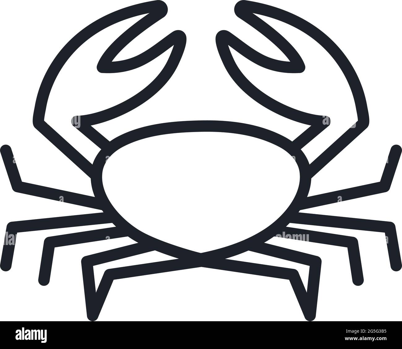 Crab icon. Vector isolated linear icon contour shape outline. Thin line ...