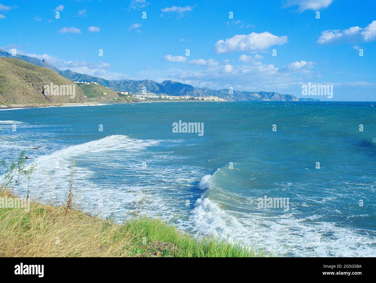 Mediterranean coast. Nerja, Malaga province, Andalucia, Spain. Stock Photo