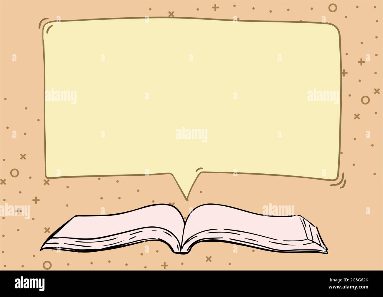 Open Book illustration With Speech Bubble Presenting A Quote Message ...