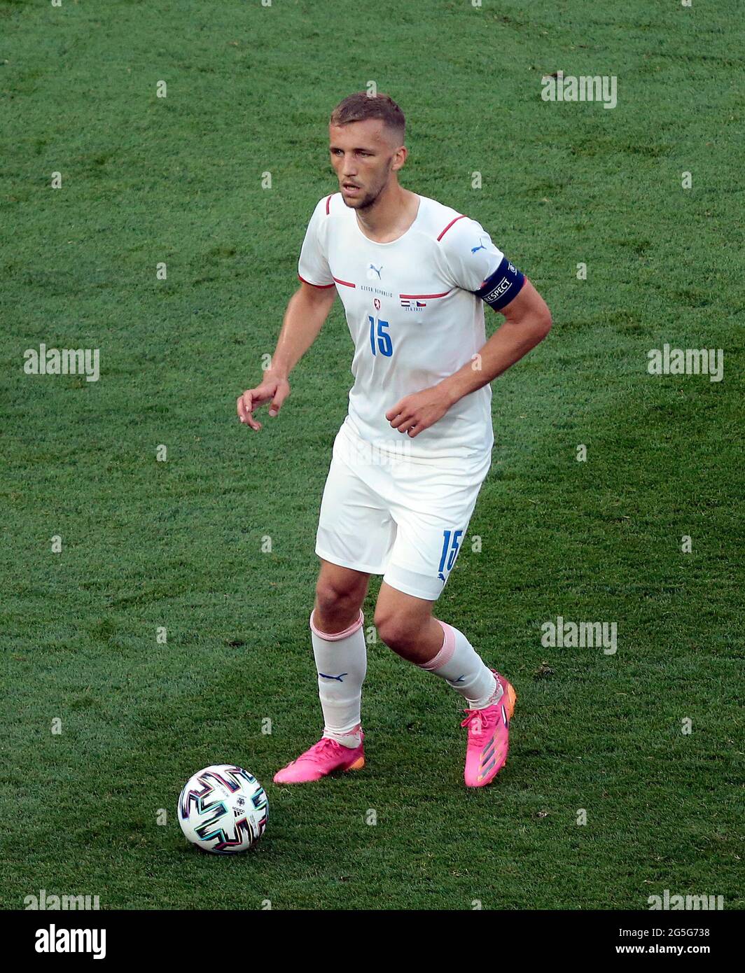 Czech Republic's Tomas Soucek during the UEFA Euro 2020 round of 16 match held at the Puskas Arena in Budapest, Hungary. Picture date: Sunday June 27, 2021. Stock Photo