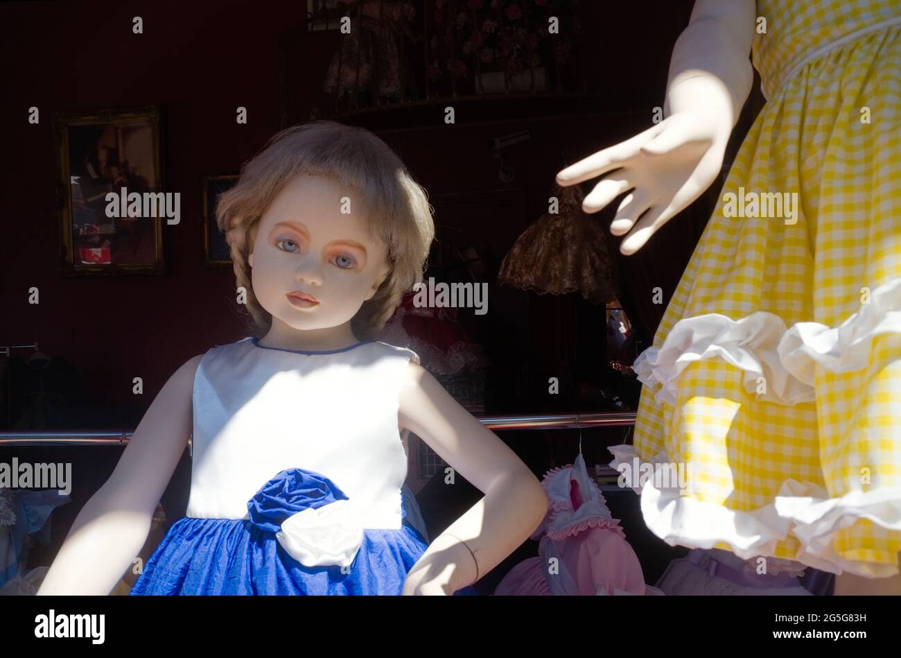 Spooky child mannakin in a ballet clothing shop Stock Photo