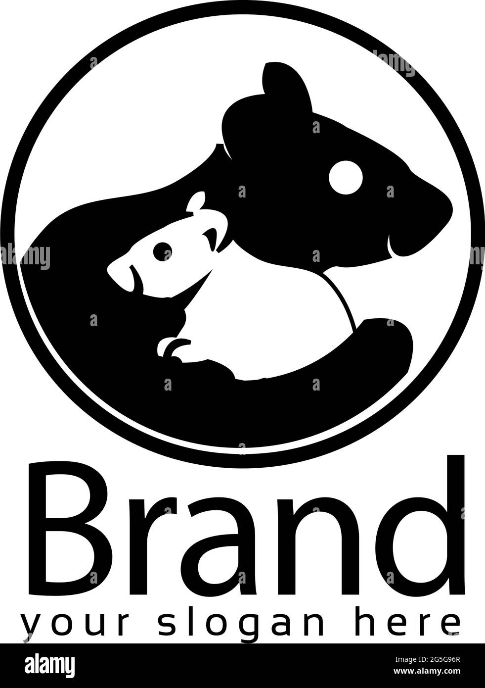 Mother and Child logo, mouse icon. flat design. Vector Illustration on white background Stock Vector